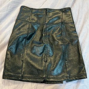 Faux leather black skirt